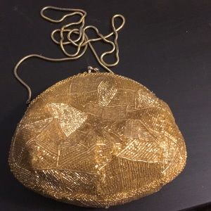 Vintage gold beaded handbag